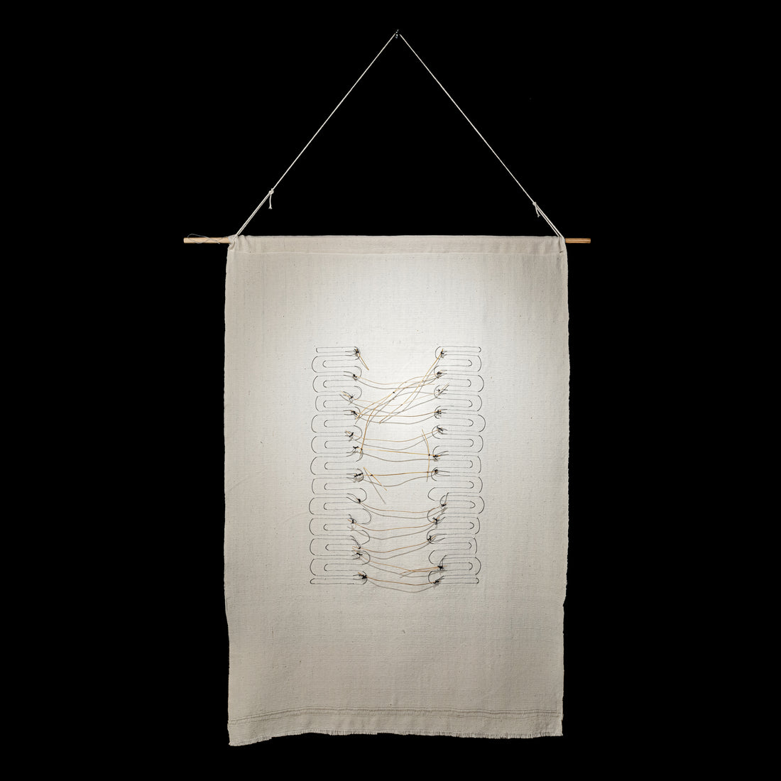 Gabino Mendez (Mexican) Textile Art-Woven Textile and Thread
