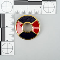 YVES SAINT LAURENT Vintage Gold-Tone Red & Navy Circle Brooch