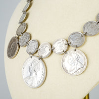 VICTORIAN Sterling Silver "Love Token" Coin Necklace
