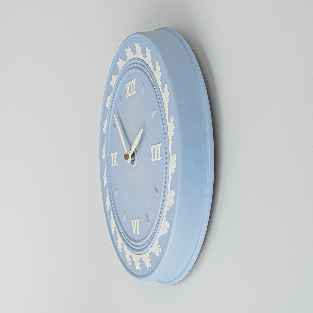 WEDGWOOD White On Blue Jasperware Wall Clock
