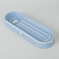 WEDGWOOD White On Blue Jasperware Pen Tray