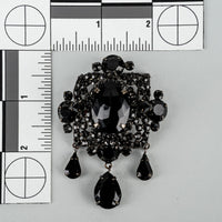 SCHREINER NEW YORK Black-on-Black Domed Dangle Brooch