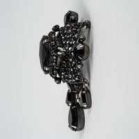 SCHREINER NEW YORK Black-on-Black Domed Dangle Brooch