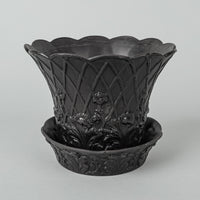 WEDGWOOD Black Basalt Vase/Flower Pot With Base