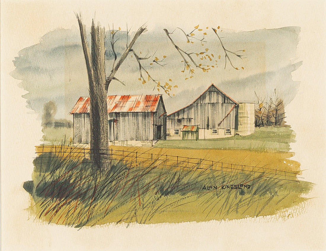 Alan Kingsland (Canadian 1934) Landscape With Barns