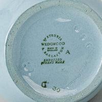 WEDGWOOD White On Blue Embossed Queens Ware Tea And Coffee Service