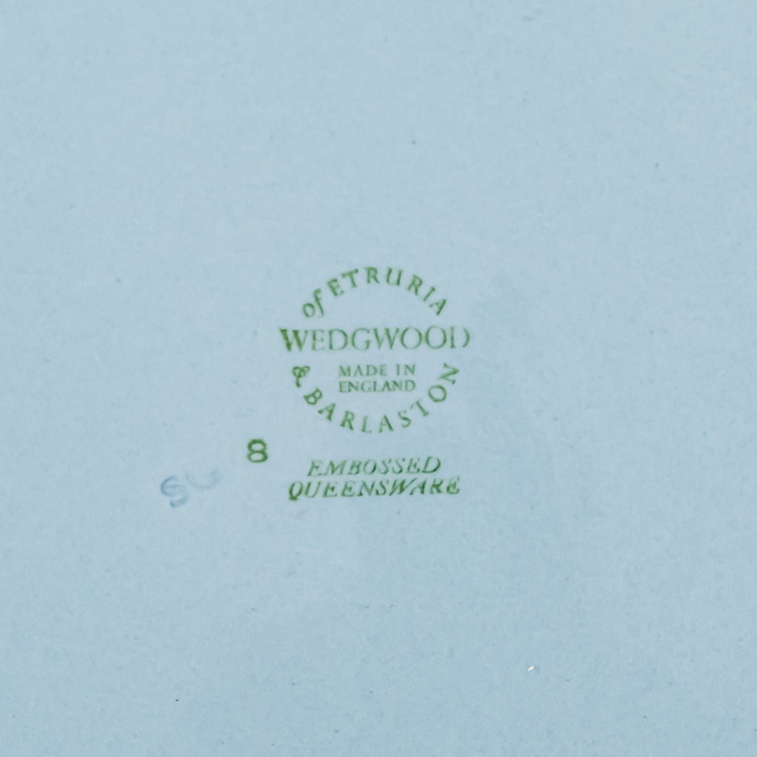 WEDGWOOD White On Blue Embossed Queens Ware 70 Pieces