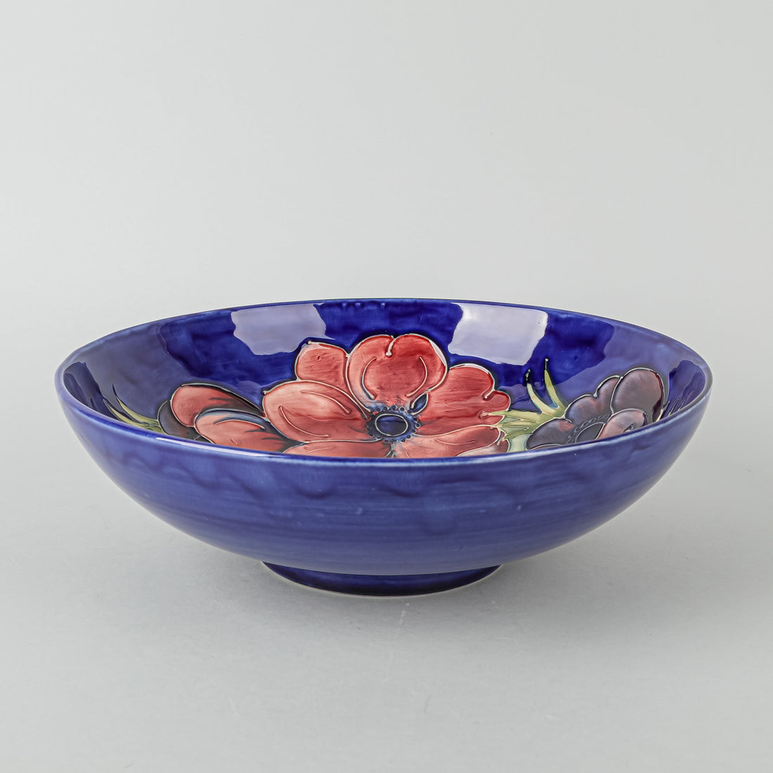 MOORCROFT Anemone Blue Ground Footed Bowl