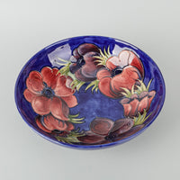 MOORCROFT Anemone Blue Ground Footed Bowl