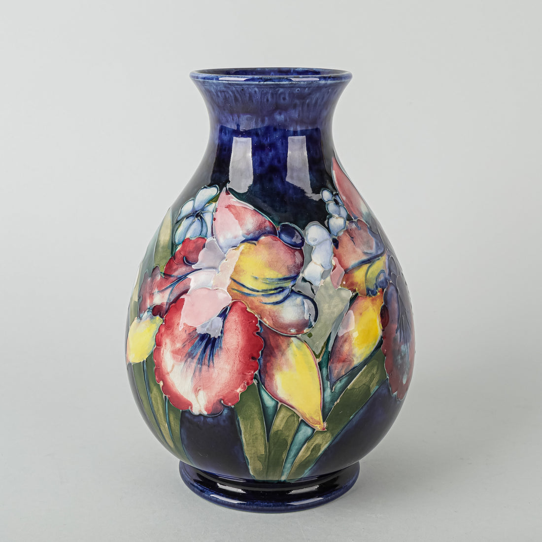 MOORCROFT Orchid Blue Ground Vase