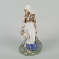 ROYAL COPENHAGEN Figurine Girl Walking With Goats & Hammer 694