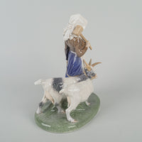 ROYAL COPENHAGEN Figurine Girl Walking With Goats & Hammer 694