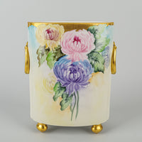 GUERIN-POUYAT-ELITE Limoges Hand Painted Oval Cachepot