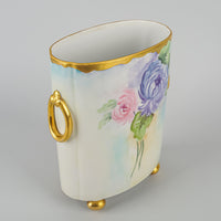 GUERIN-POUYAT-ELITE Limoges Hand Painted Oval Cachepot