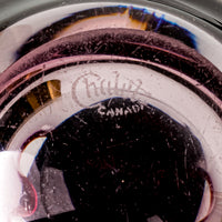 CHALET Art Glass Crimp Bowl Cranberry