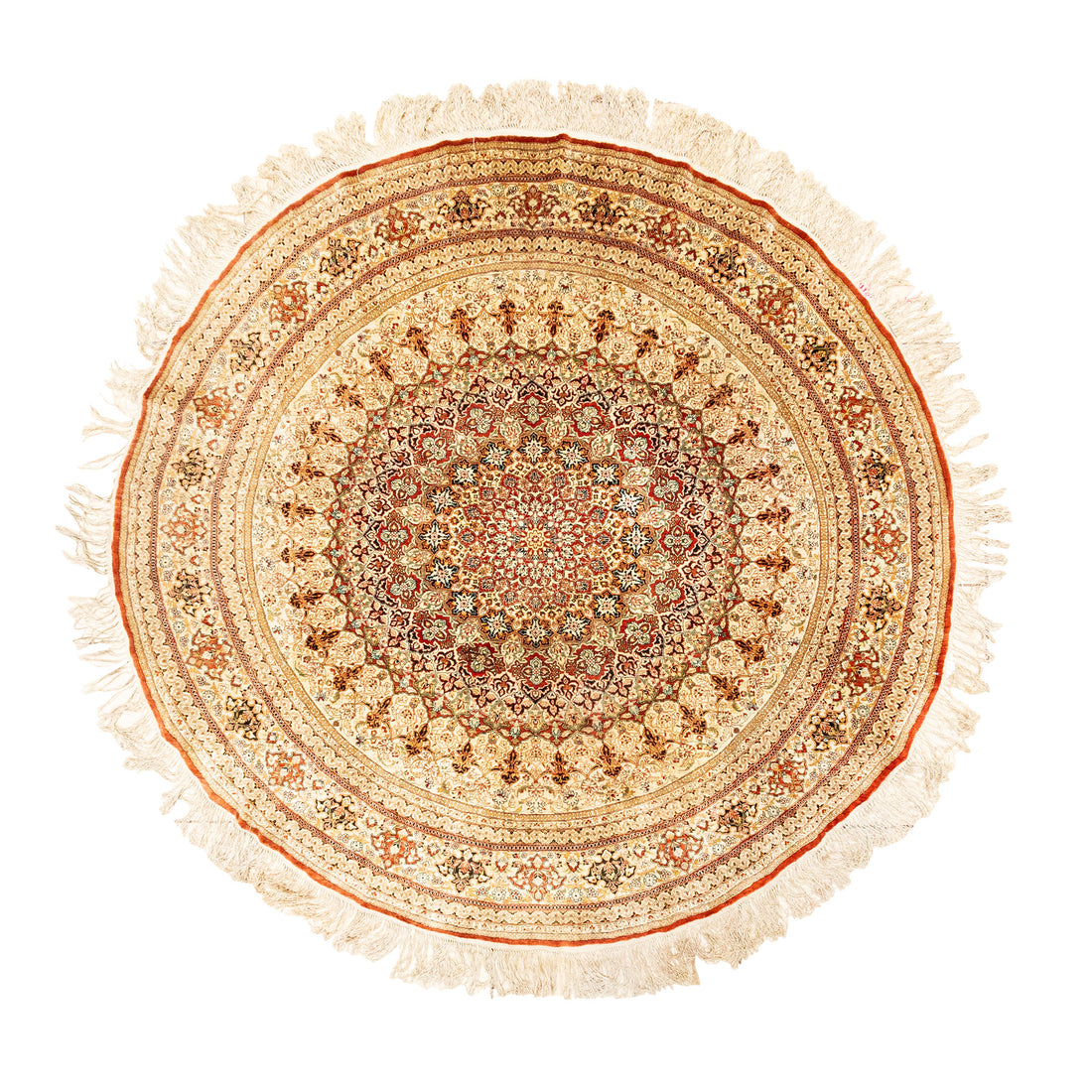 Cotton Blend Round Persian Style Rug
