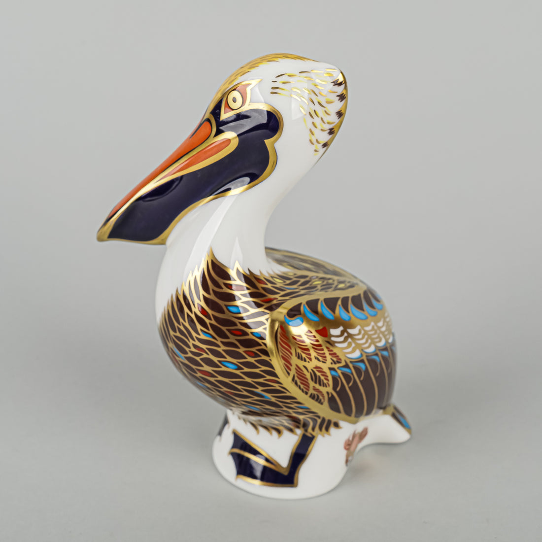 ROYAL CROWN DERBY Paperweight Brown Pelican