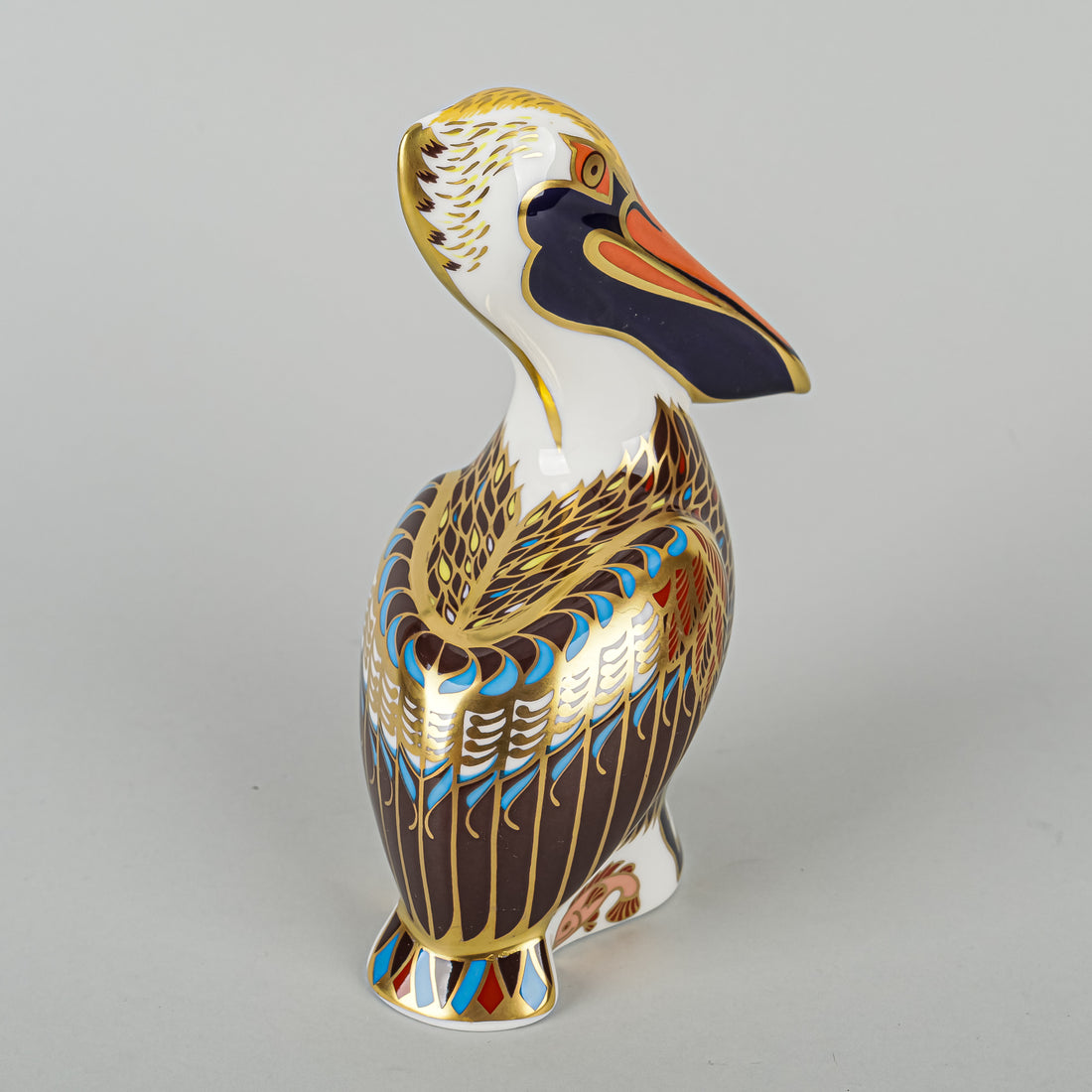 ROYAL CROWN DERBY Paperweight Brown Pelican