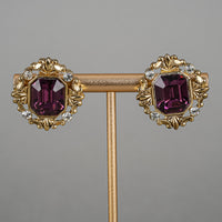 GIVENCHY Brooch And Clips Set - Gold Tone And Purple