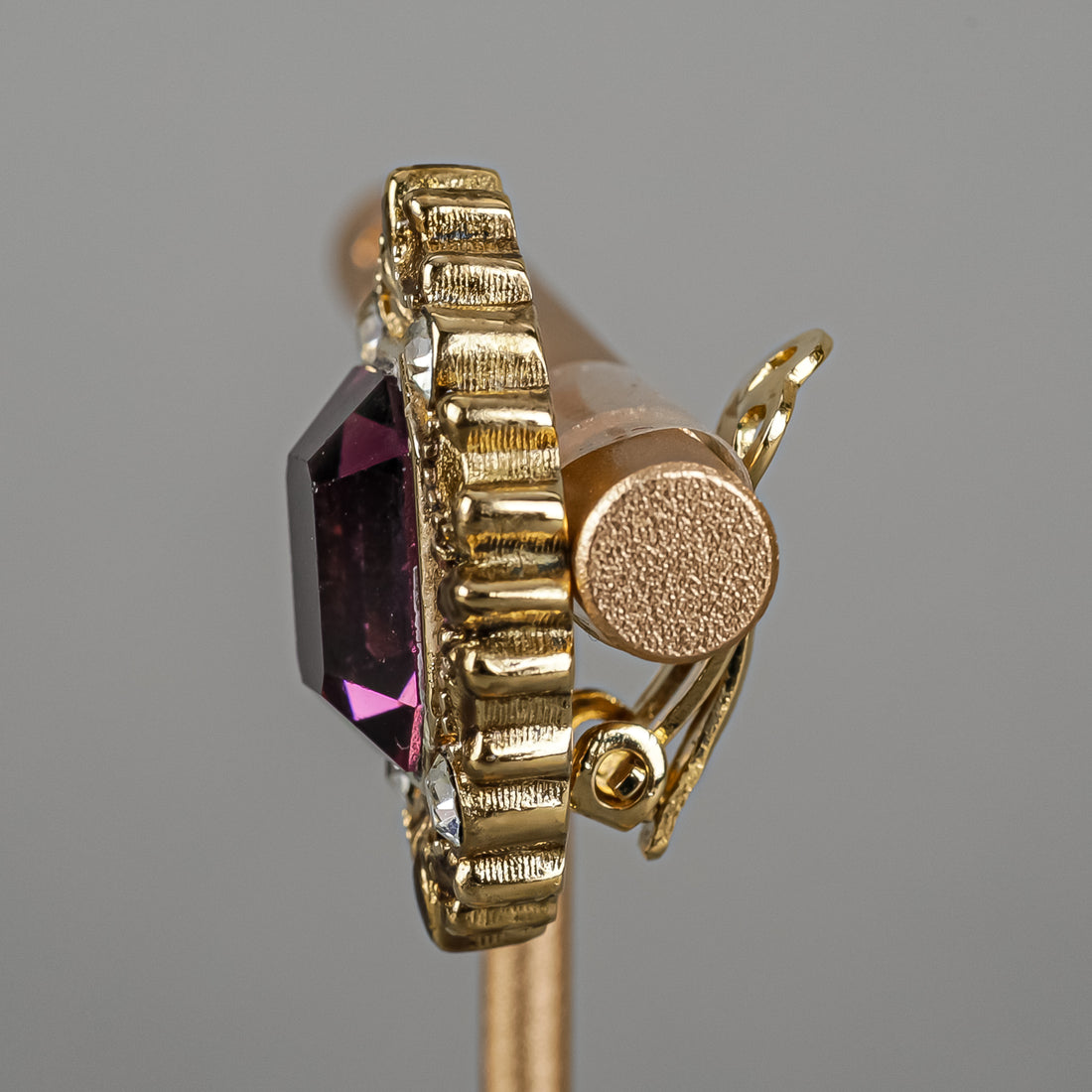 GIVENCHY Brooch And Clips Set - Gold Tone And Purple