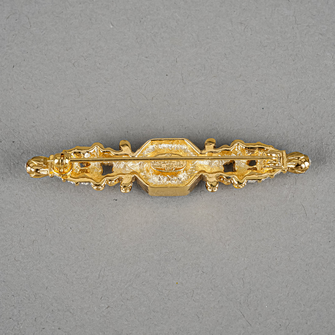 GIVENCHY Brooch And Clips Set - Gold Tone And Purple