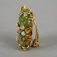 IRADJ MOINI Gold Tone Multi Stone Ear Clips