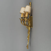 French Style Brass 3-Light Wall Sconces Set Of 2