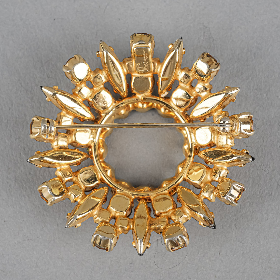 SHERMAN Brooch And Clips Set - Bronze Green Orange