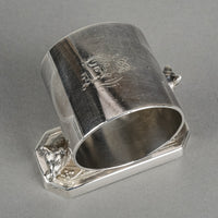 HALL MILLER & CO Silver Plate Figural Napkin Ring Foxes