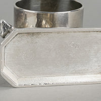 HALL MILLER & CO Silver Plate Figural Napkin Ring Foxes