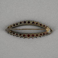800 Silver Bohemian Garnet Open Marquise Brooch