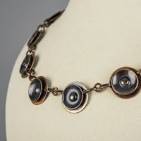 RAL Copper Modernist Disc Link Necklace And Bracelet Set