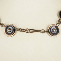 RAL Copper Modernist Disc Link Necklace And Bracelet Set