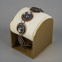 RAL Copper Modernist Disc Link Necklace And Bracelet Set