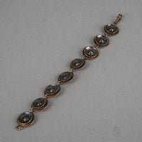 RAL Copper Modernist Disc Link Necklace And Bracelet Set