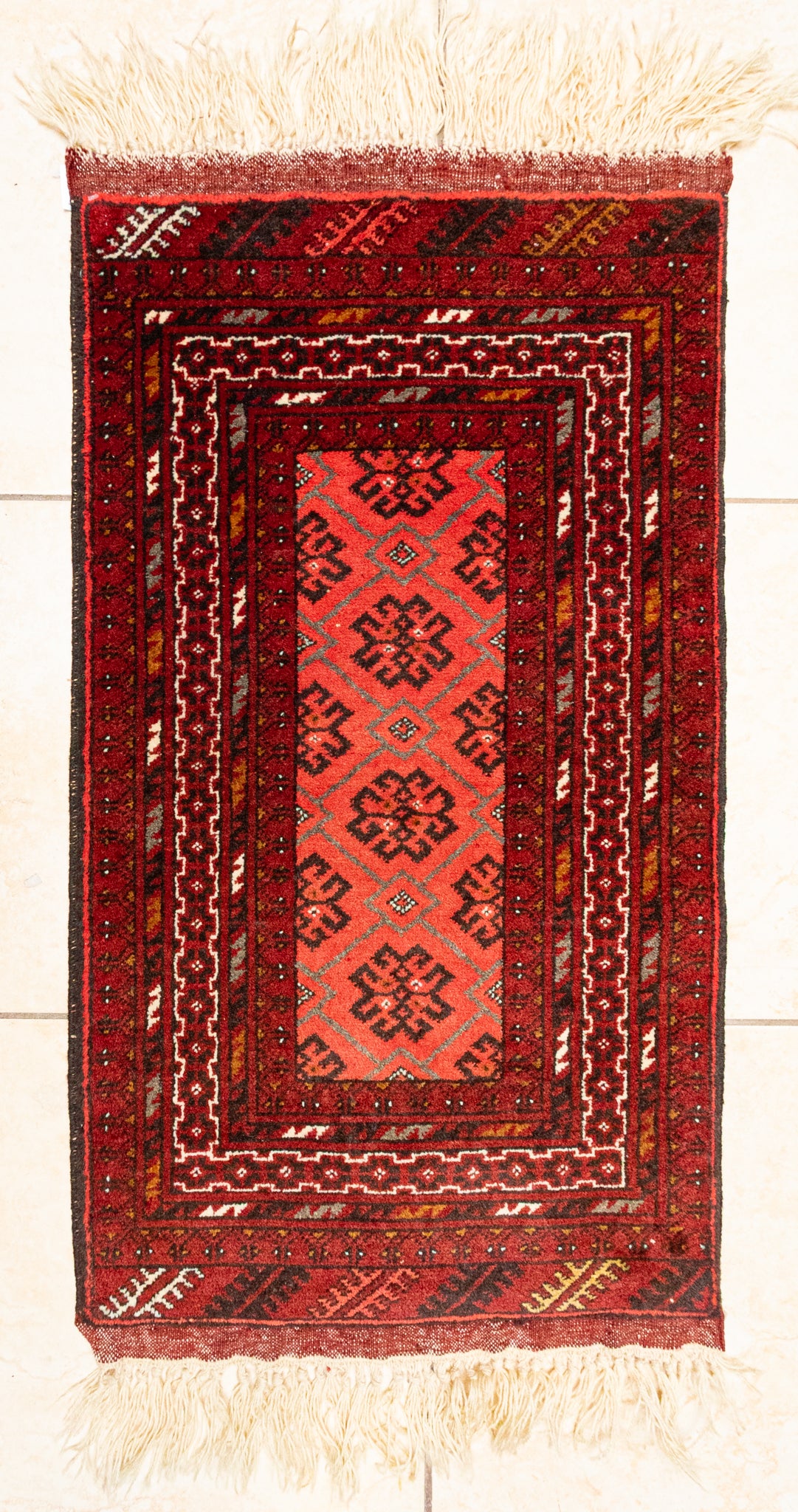 Hand Knotted Wool Mat 41"x22"