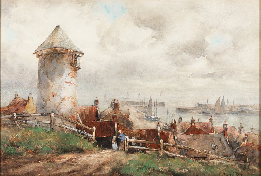 John Ernest Aitken (British 1881-1957) "The Lighthouse. Yourdon."