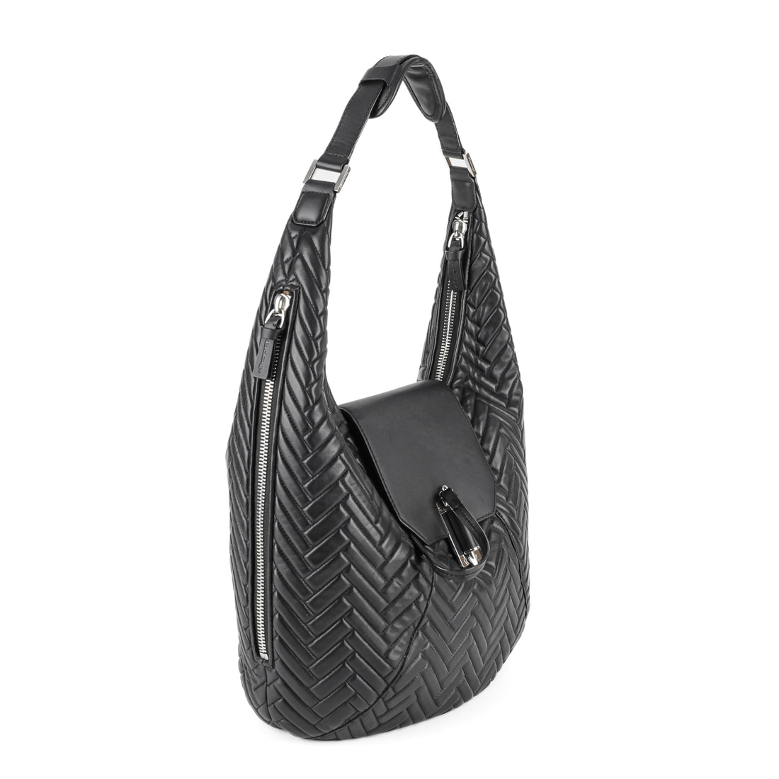 MACKAGE Black Leather Quilted Dara Shoulder Bag