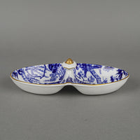 ROYAL CROWN DERBY Mikado Two-Section Relish Dish With Handle