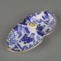 ROYAL CROWN DERBY Mikado Two-Section Relish Dish With Handle