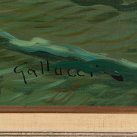 Gallucci - Seascape With Boats In Moonlight