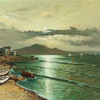 Gallucci - Seascape With Boats In Moonlight