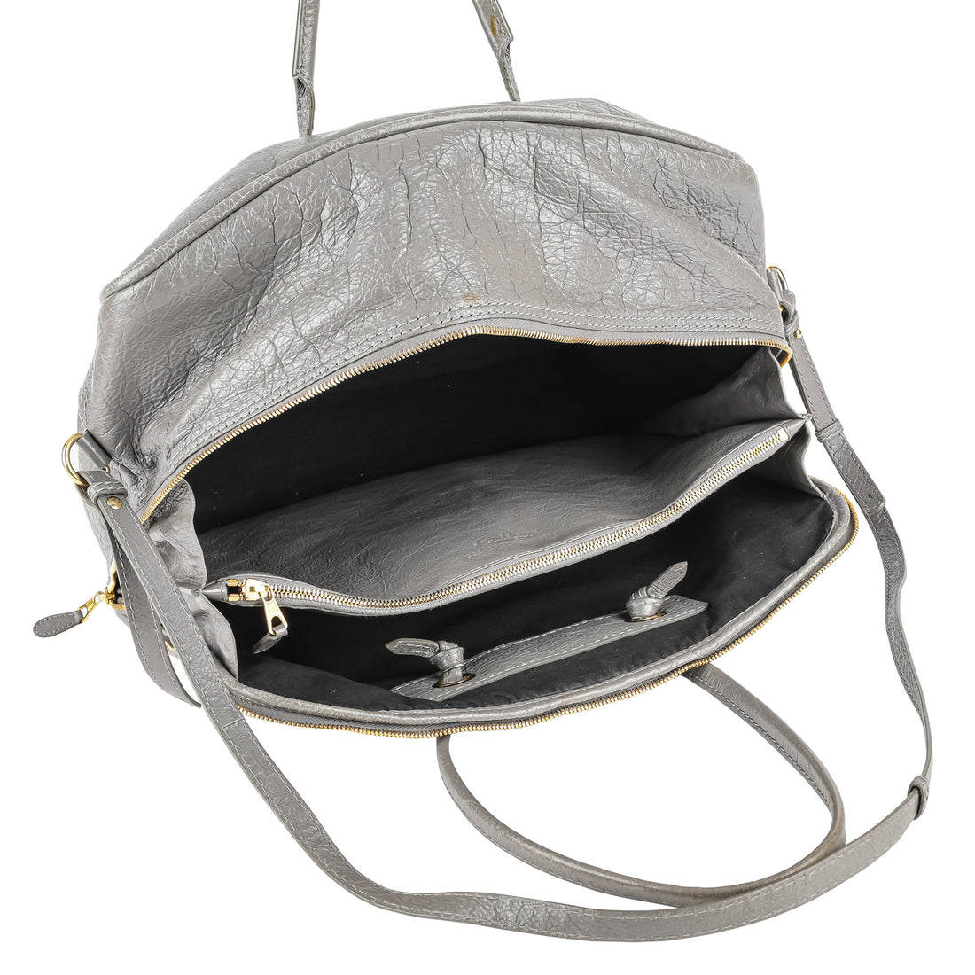 BALENCIAGA  Blanket Square Bag - Grey Leather