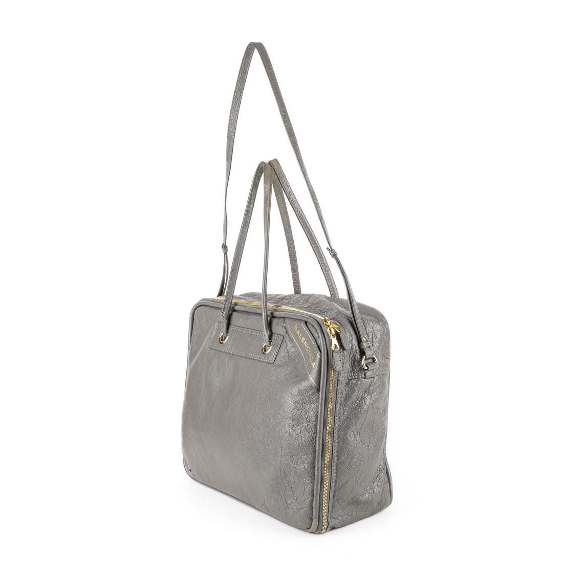 BALENCIAGA  Blanket Square Bag - Grey Leather