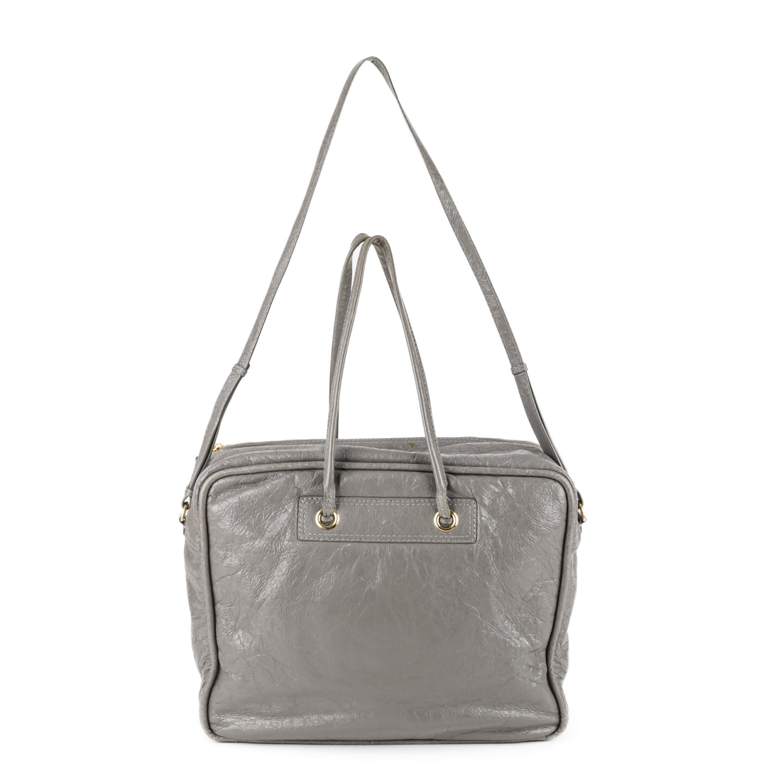 BALENCIAGA  Blanket Square Bag - Grey Leather