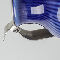 RORSTRAND Sweden F555 Pottery And Stainless Steel Mustard Pot - Blue