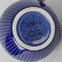 RORSTRAND Sweden F555 Pottery And Stainless Steel Mustard Pot - Blue