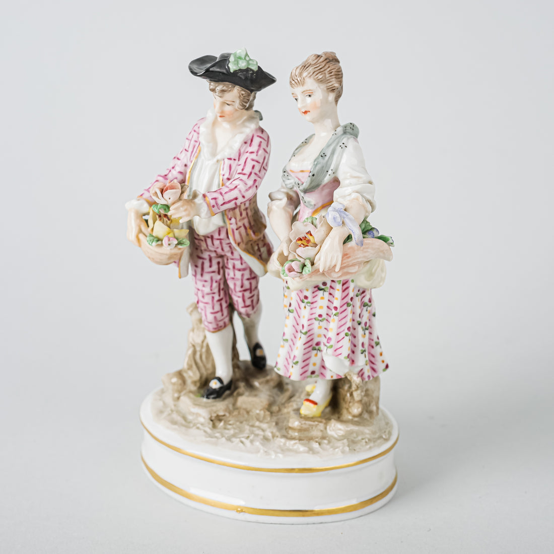 MEISSEN Figurine Allegory of Spring Series - Couple With Flowers