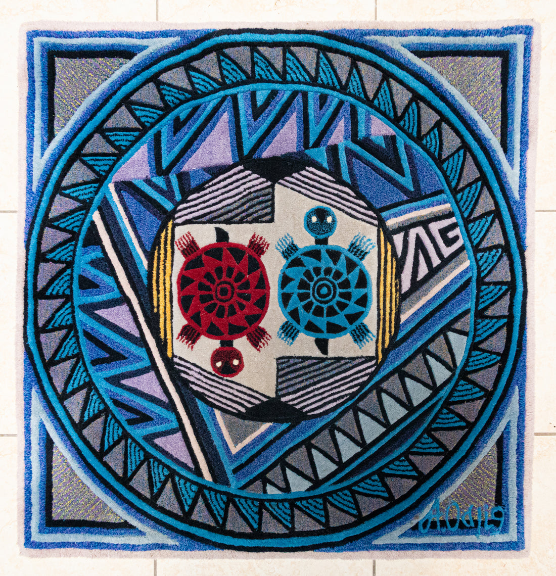 A. Odjig Tufted Rug - Two Turtles