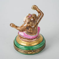 Limoges Hand Painted Monkey Pill Box